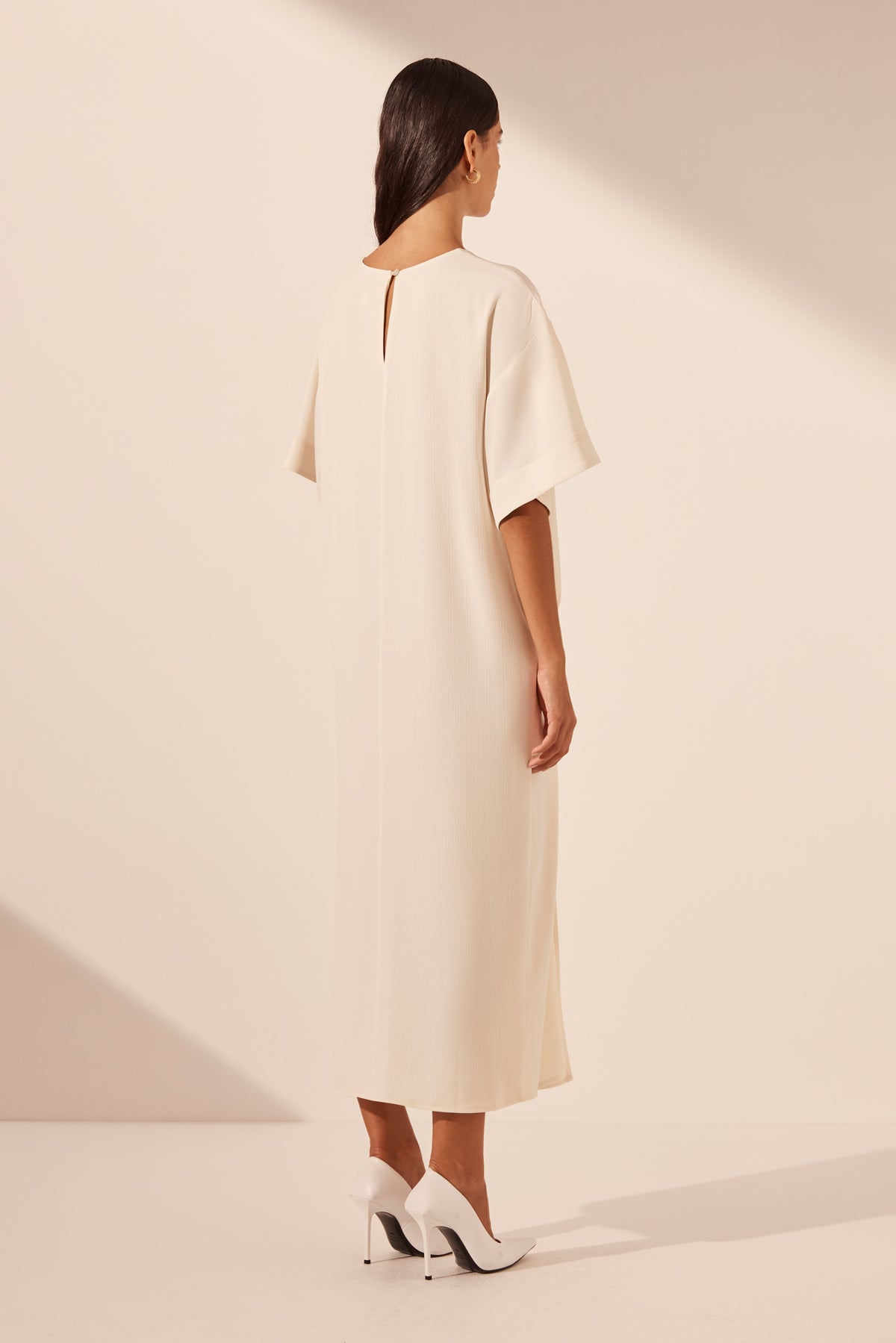 ILIAD T SHIRT MIDI DRESS - RICE