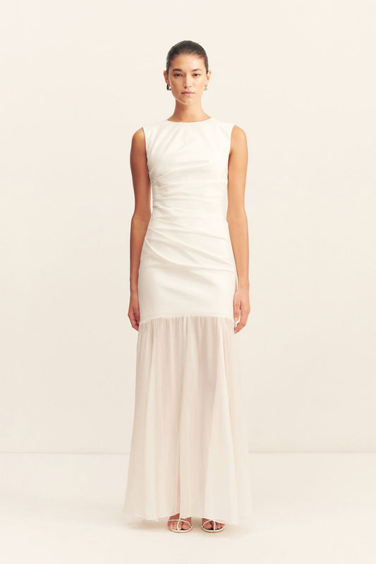 LUNAR OPEN BACK DRAPED MAXI DRESS