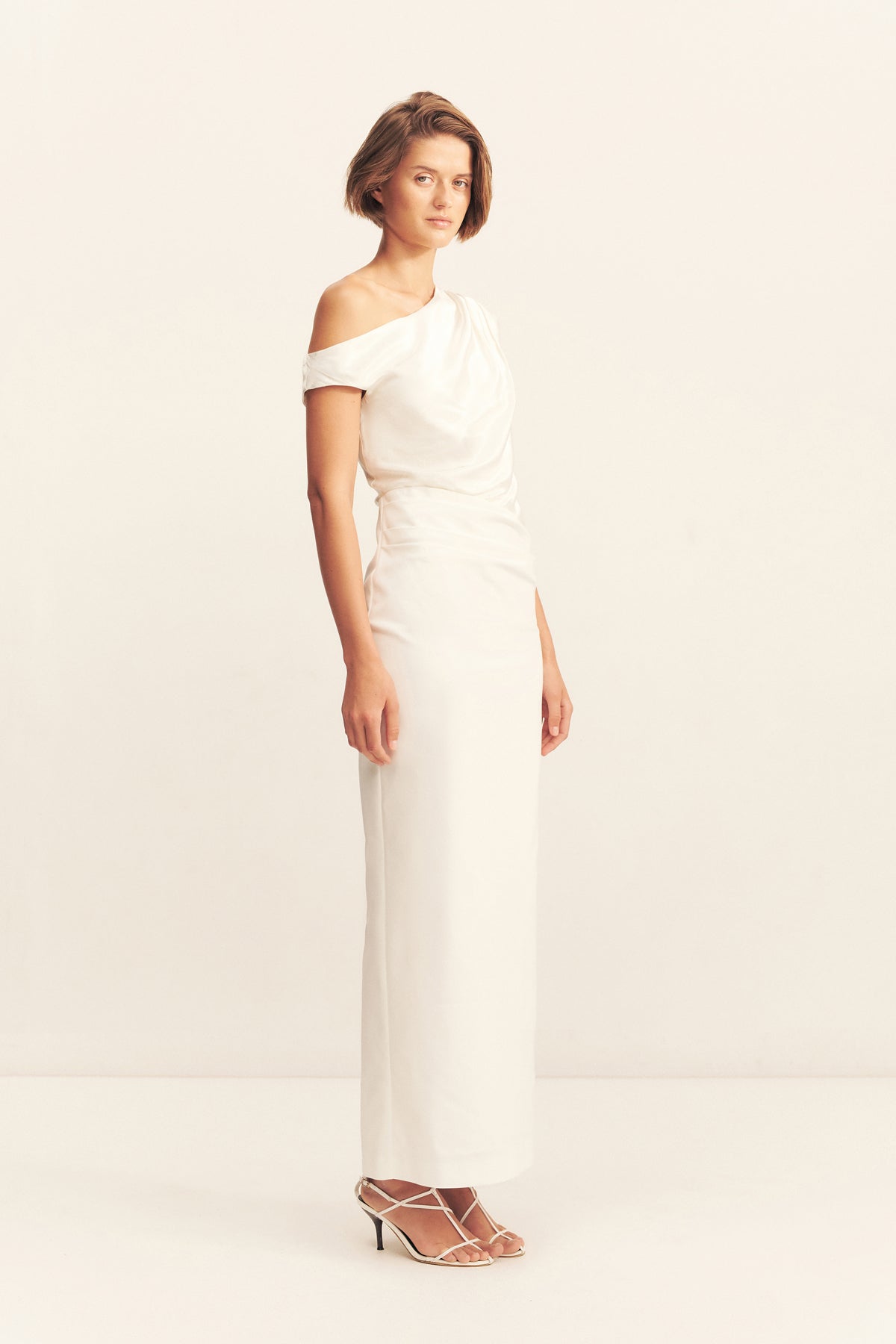LUMINA CONTRAST DRAPED MAXI DRESS