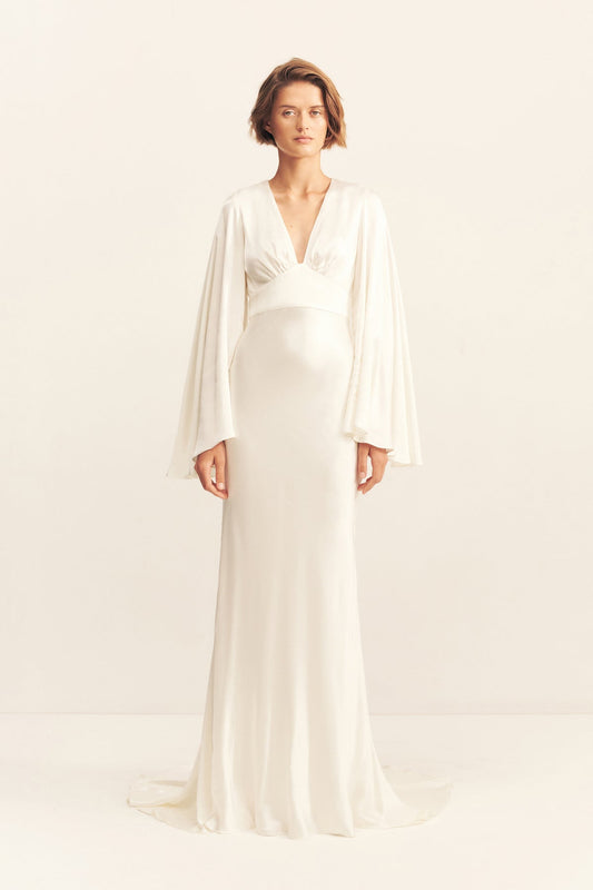 LA LUNE BACKLESS GOWN - WHITE
