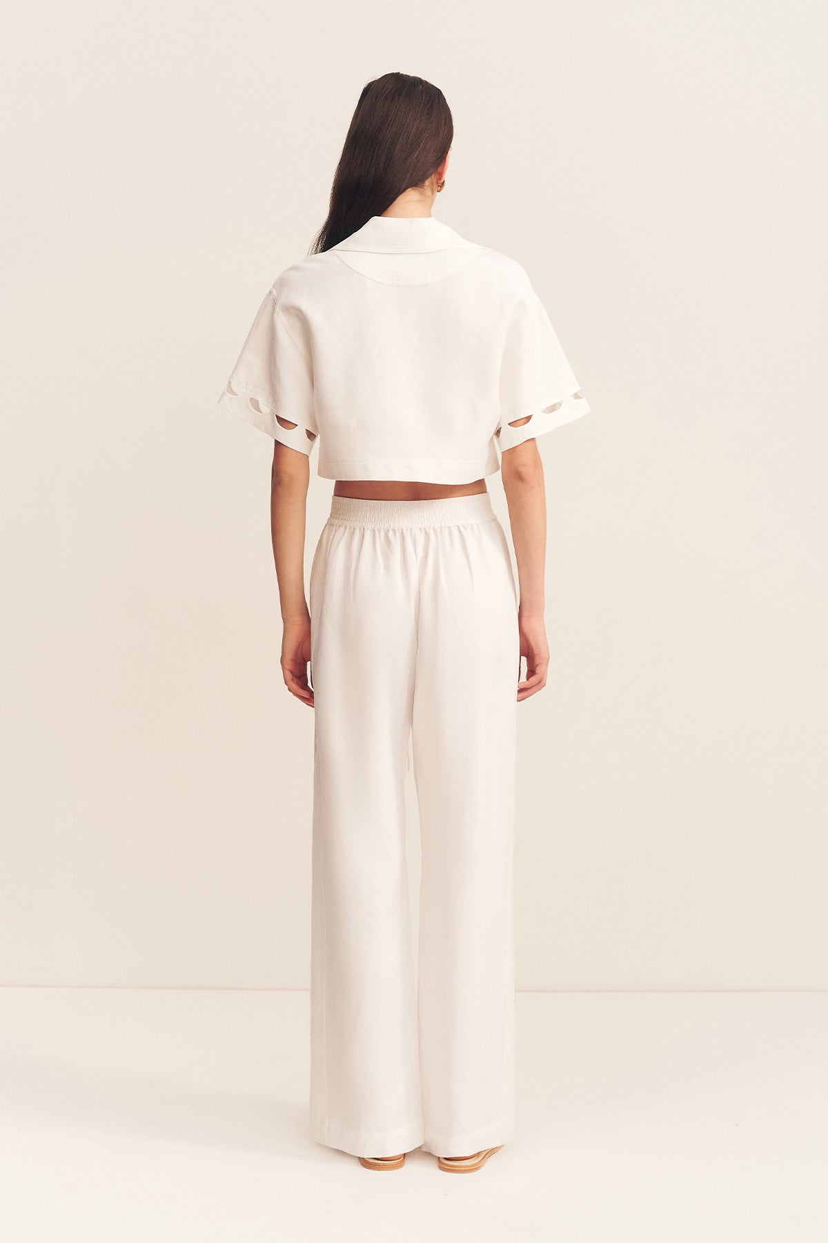 BIRDIE SCALLOP PANT - IVORY