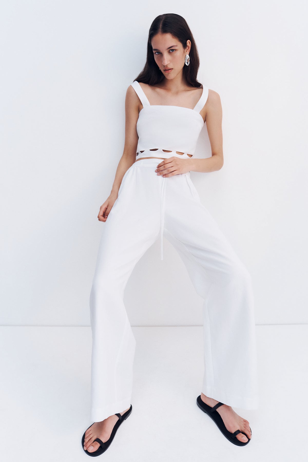 BIRDIE SCALLOP PANT - IVORY